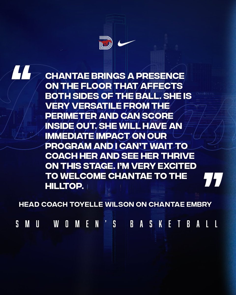 SMUWBB's tweet photo. @CoachTMWilson talks about the impact that @chantae_embry will have on the program π
#PonyUp πβ¬οΈ #SMUWBB https://t.co/ISJBoGf2pg