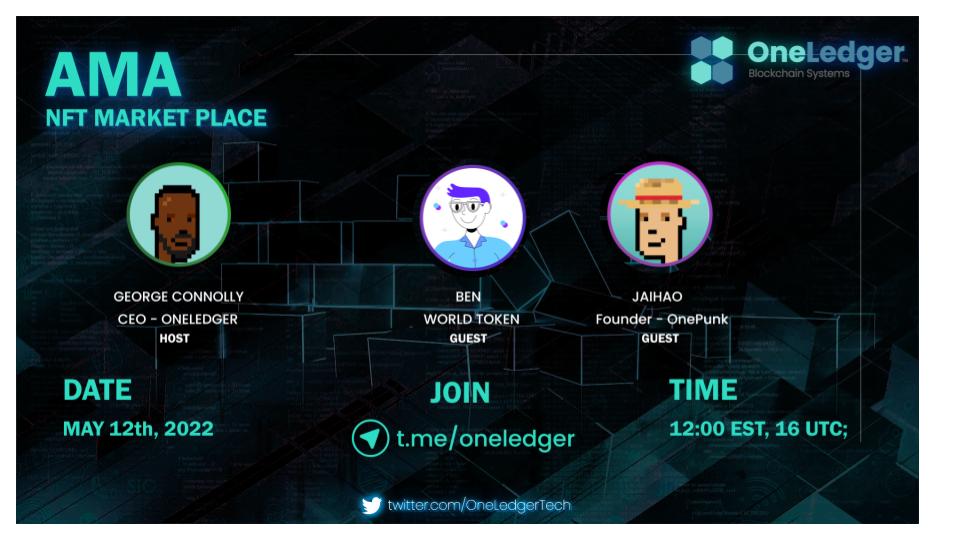OneLedgerTech's tweet photo. Exxccciiitiiing news! Something is going on between OneLedger and @OnePunksNFT 🥰🥰🥰, and @worldtoken_  
@OnePunksNFT is the first #NFT collection on the @OneLedgerTech network. https://t.co/sNMAY5okW0