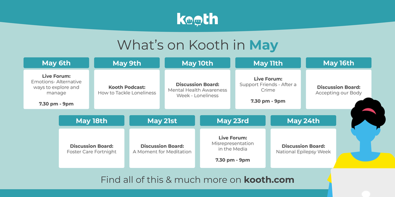 KirstyKooth's tweet photo. Kooths discussion board today is all about loneliness. Pop along and connect with others to improve our wellbeing together 🌟🙌#MentalHealthAwarenessWeek #MHAW2022 https://t.co/I4pfVx7ppI