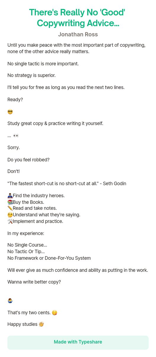 jonnyrosswrites's tweet photo. Ignore copywriting tips until you read this.
#copywriting #strategy #copytip #education https://t.co/OaPMoqHKIr