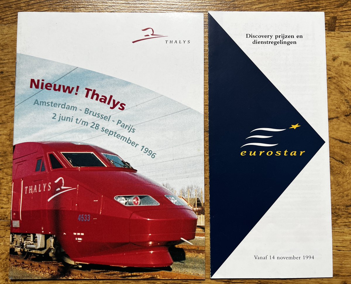 Officially merged today , I present the 1994 and 1996 first <a href="/Eurostar/">Eurostar</a> and <a href="/thalys_fr/">Thalys</a> timetables. Here’s to an exciting future together 🚄💨