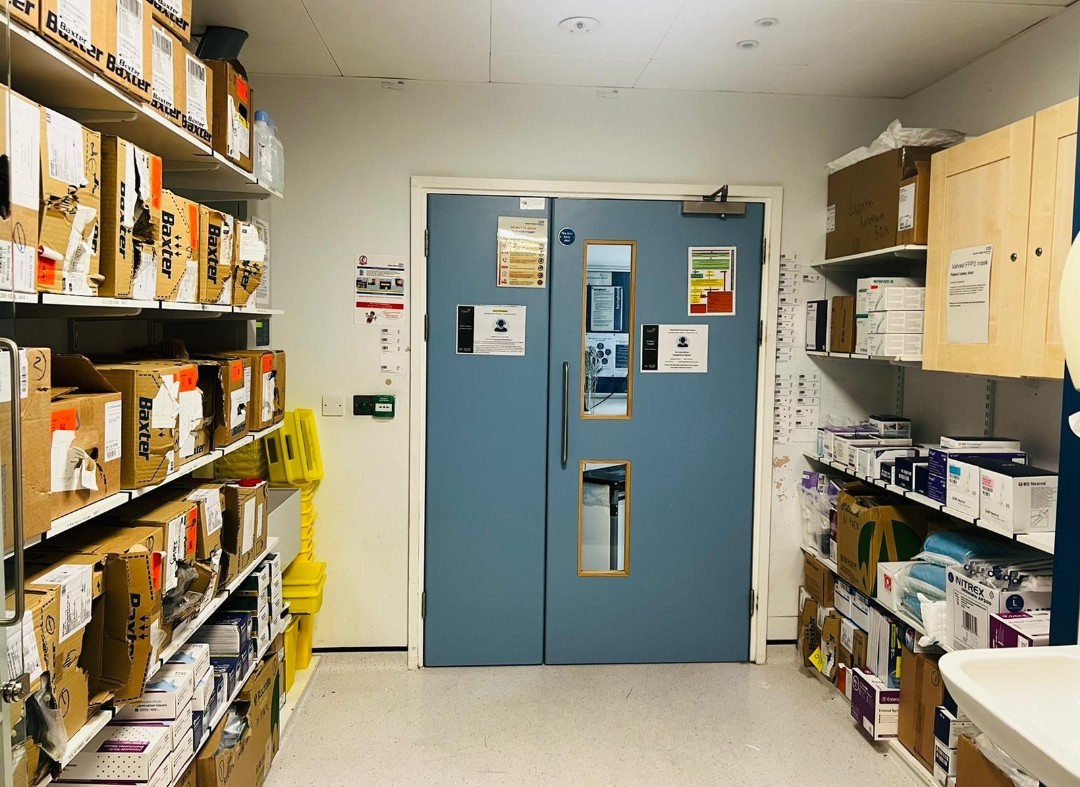 Using 5S. I know you've all eagerly been waiting for SHINE! Everything labelled &amp; given a home. Teamwork! And many thanks to a very welcoming Douglas ward that let us practice the process.