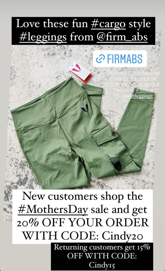 ladyboarder9669's tweet photo. RT! - LOVEEEE these unique Cargo leggings! Shop
@FirmAbs_fitness #athleisure #activewear 20% OFF W/CODE: Cindy20 or 15% OFF FOR EXISTING CUSTOMERS W/code: Cindy15 #firmabs #cargoleggings #leggings #cargopants #workoutgear #fitnessapparel #loungewear https://t.co/aoPG79DJIl https://t.co/gPXnSeiLfj