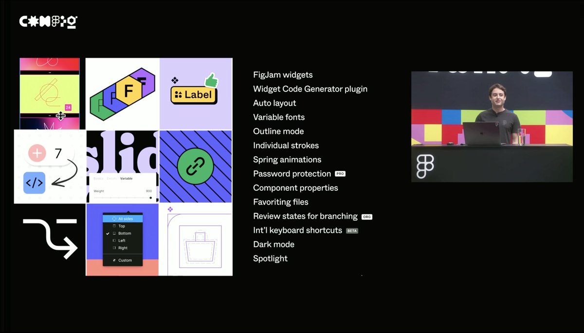 Gabiskandar's tweet photo. Amazing new updates to @figma — I'm trying out everything ASAP!!

Auto-layout updates including negative space and absolute positioning, component variant updates ❤️, and @Jira integrations... #Config2022 https://t.co/KAJgIcbsWJ