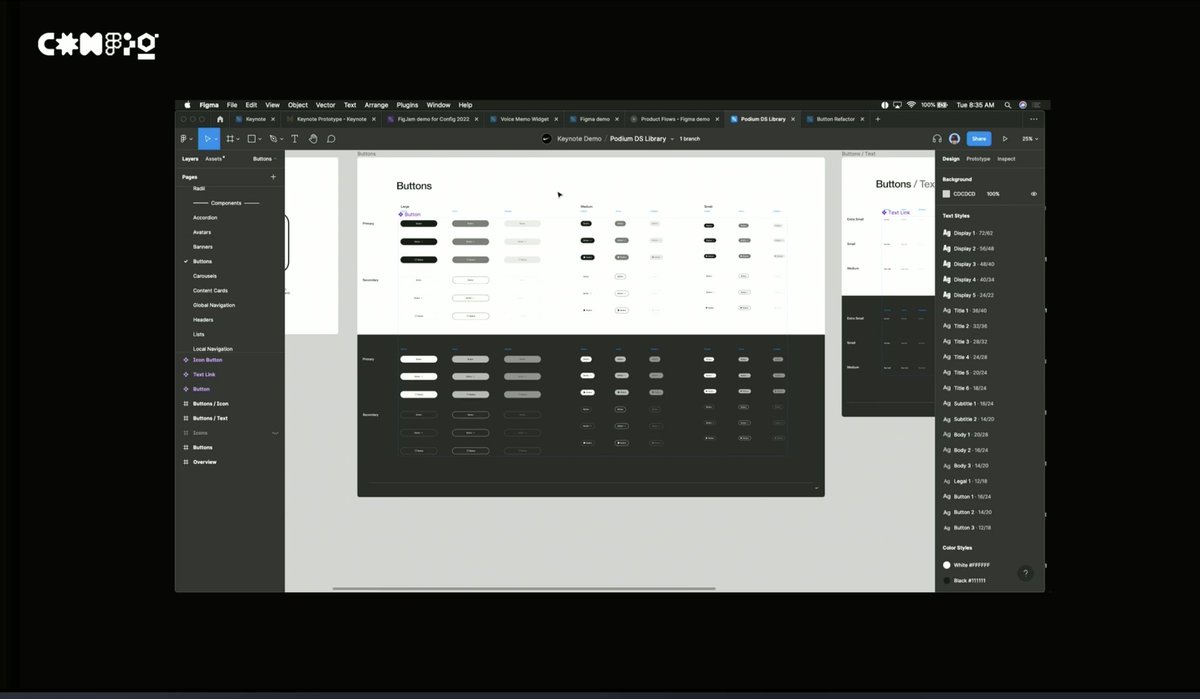 Gabiskandar's tweet photo. Amazing new updates to @figma — I'm trying out everything ASAP!!

Auto-layout updates including negative space and absolute positioning, component variant updates ❤️, and @Jira integrations... #Config2022 https://t.co/KAJgIcbsWJ