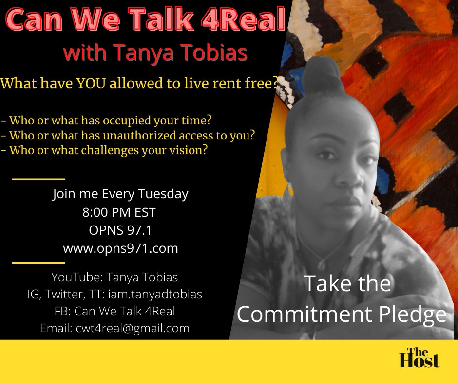 Diamond40Ms's tweet photo. Join me tonight on OPNS 97.1 at 8:00 PM. Log in  https://t.co/WkNnKnSELg as we discuss 
What have YOU allowed to live rent free? 
Rent free in your heart? 
Rent free in your mind? 
Rent free in your in your life? https://t.co/SmhwdqruUB