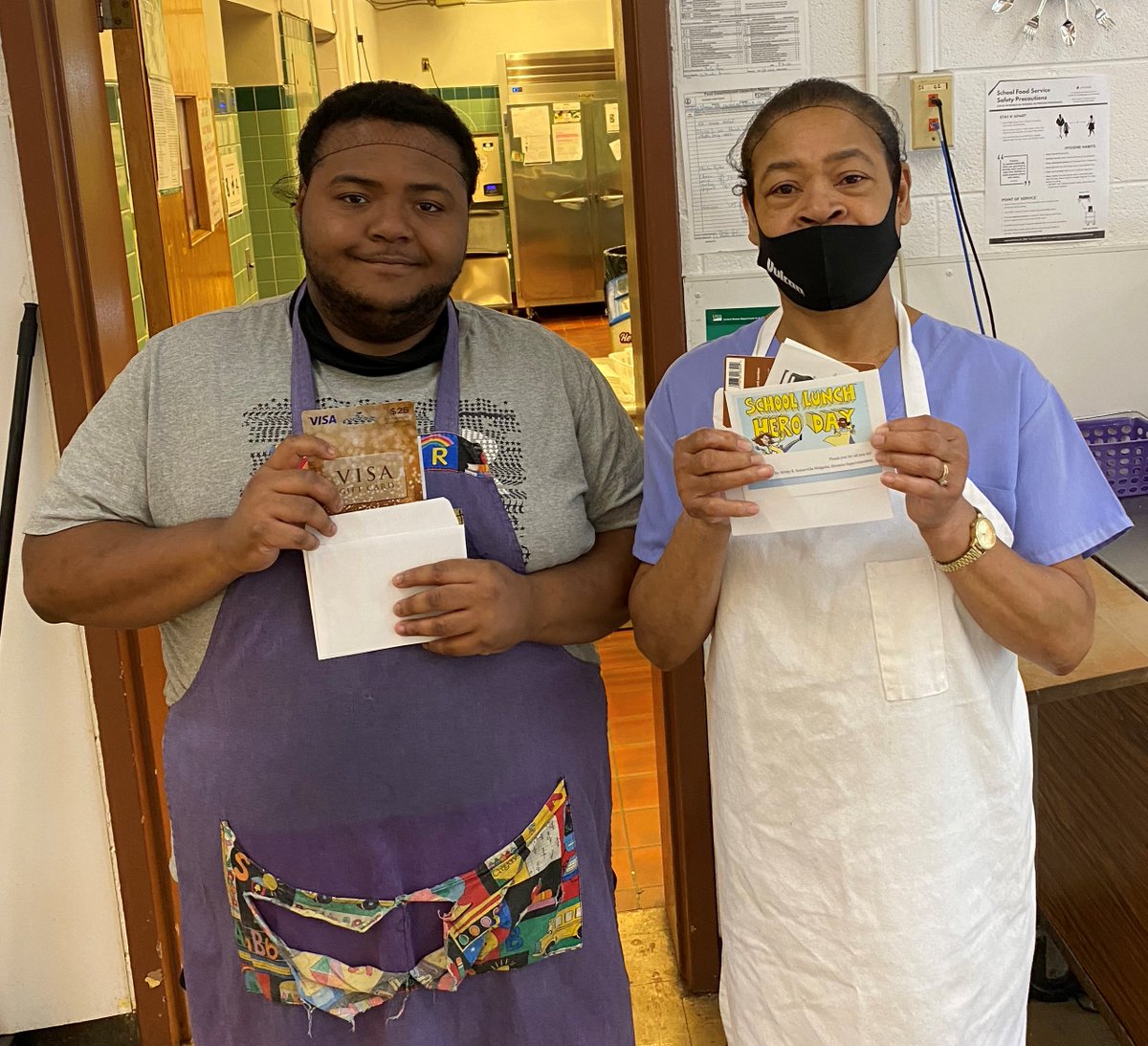 bcpsva's tweet photo. We want to celebrate our school cafeteria employees and thank them for the work they do. Their love for the students and commitment to their work shines through every day! Thank you School Lunch Heroes! #BrunswickStrong #SLHD22 https://t.co/jPNMkJ1O7t