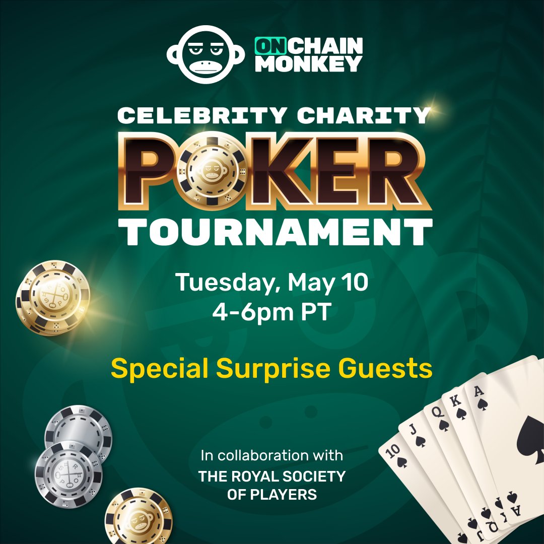 gm. We have barrels of 🍌s for a poker game today🃏

Ever wanted to go heads-up against a crypto OG? <a href="/SatoshiLite/">Charlie Lee Ⓜ️🕸️</a> will be there 🐵 👀

A few surprise guests too. Guess who... 🐵 👀

100🍌 for a lucky monkey who LIKES, FOLLOWS &amp; RTs!