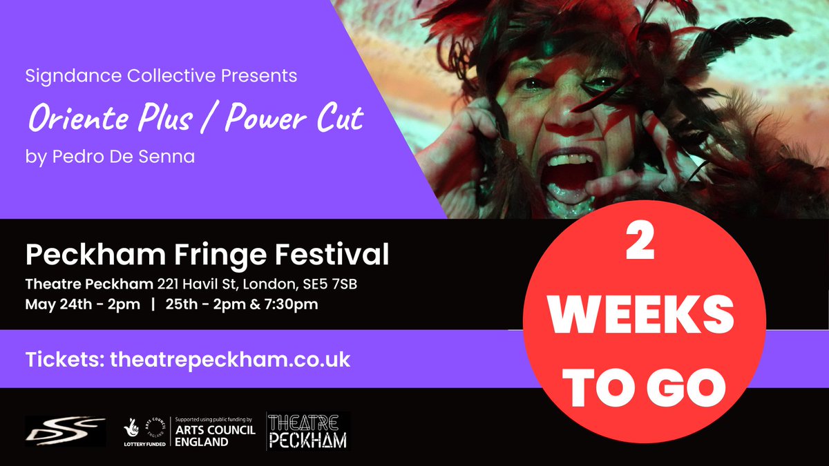 signdanceco's tweet photo. 2 weeks to go until we perform Oriente Plus / Power Cut at the Peckham Fringe Festival. 💃

Oriente Plus / Power cut is a Caribbean story about poetry, music and culture. ❤️

Tickets: https://t.co/yquBCBVKm4

#signdance #theatre #theatrepeckham #peckhamfestival #fringefestival https://t.co/1hFKRhcABE