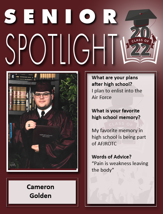 Cameron's Senior Spotlight #GRHSSeniorSpotlight22 <a href="/WeAreGRHS/">@WeAreGRHS</a>