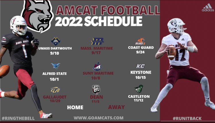 🚨2022 AMACT FOOTBALL SCHEDULE‼️

#RUNITBACK22
