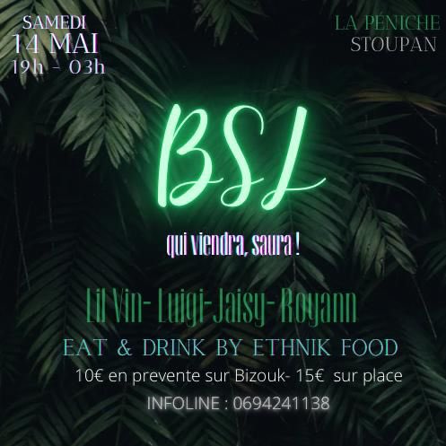 TeamLDF's tweet photo. B S L 🤫

On se donne rendez-vous le Samedi 14 Mai à La Péniche afin de découvrir ce qui se cache derrière le mystère BSL…😏

Viens prendre une vybz différente dans un lieu totalement rénové à partir de 19h avec une équipe de qualité : 
Lil Vin, Jaisy, Luigi et Royan 🔥🔥🔥 https://t.co/zwYifO6YIY