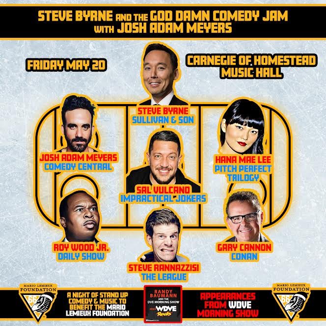 stevebyrnelive's tweet photo. PITTSBURGH! Coming into town Fri. May 20th, 2 shows, w this killer lineup all benefitting the @MarioLemieuxFdn 7:30, SOLD OUT, 9:30 GOING FAST! Get your tickets: https://t.co/snxWCTvKay https://t.co/in1Uc1nbPM