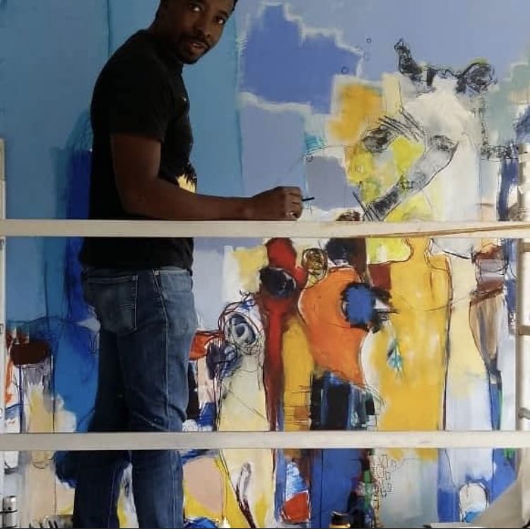 irisborsch's tweet photo. It was so delightful to pay @StaryMwaba a visit on his birthday and see more of his truly stunning and impressive #artwork! Ever since doing his #mural at our Embassy #GermanyinZambia he is part of us! https://t.co/2irA9eN0t0