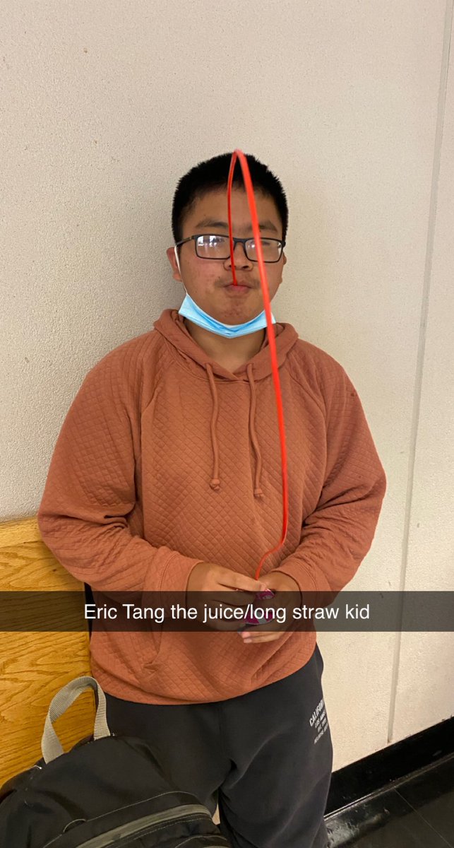 AZNQHS's tweet photo. Look at my friend Eric Tang did! Long straw and drinking juice! https://t.co/j2QUoHAWjb