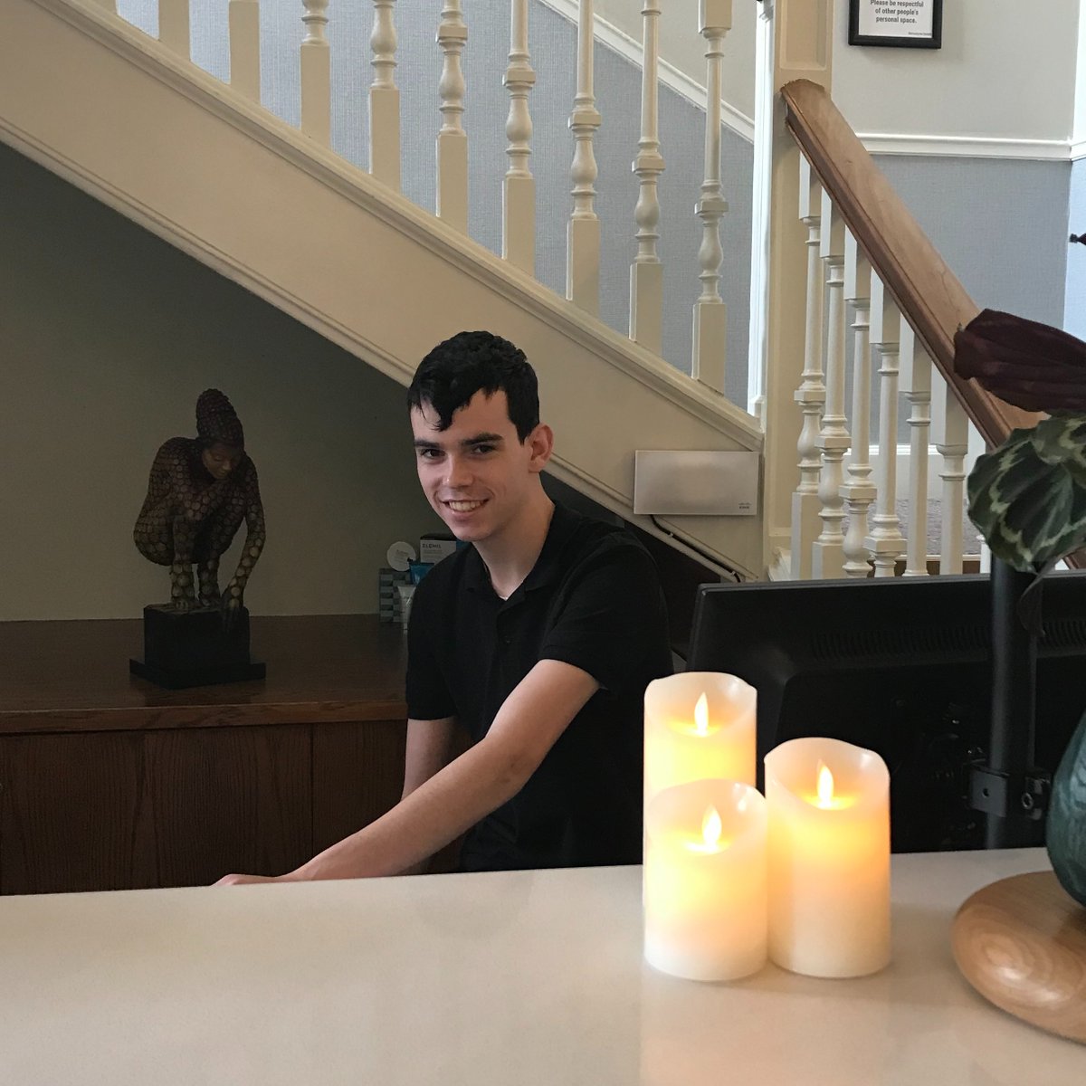 MEET THE TEAM!

Ewan joined us just a couple of weeks ago on work experience.

He is doing an excellent job supporting the reception team.

His favorite things about working are the staff and cooking!

If you're interested in joining our team we are currently recruiting!
