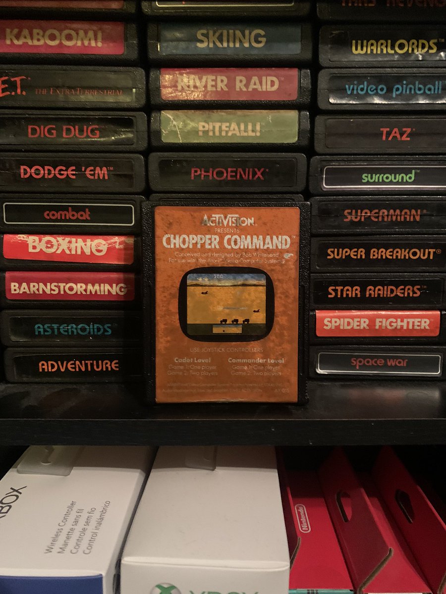 The_retro_pixl's tweet image. Random game off the shelf #217. I got this game for a dollar a few months ago out game hunting. It’s a pretty fun Atari 2600 game where you play as a helicopter. For the price it’s well worth it. #Atari2600 #Atari #ChopperCommand