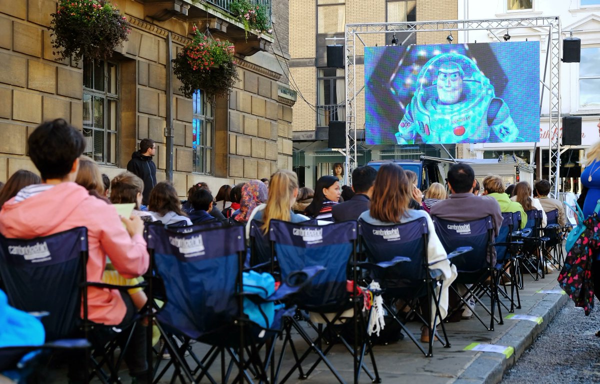 LoveCambridge_'s tweet photo. Just over a week until our first FREE outdoor film night at the Market Square on 20th May ✨ Come and sing along to Encanto at 6pm &amp; then top up your popcorn &amp; settle in for Ghostbusters Afterlife at 8pm. Please note we will be providing chairs on a first come first served basis. https://t.co/00SMtOiCxZ