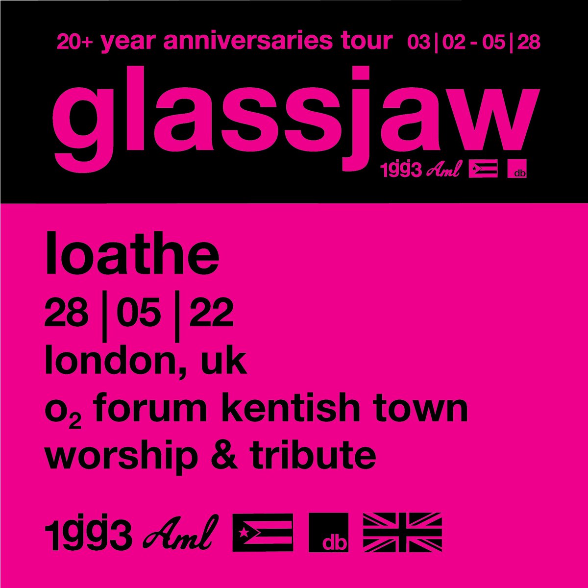 london. see you soon with @loatheasone. feel free to participate. glassjaw.com