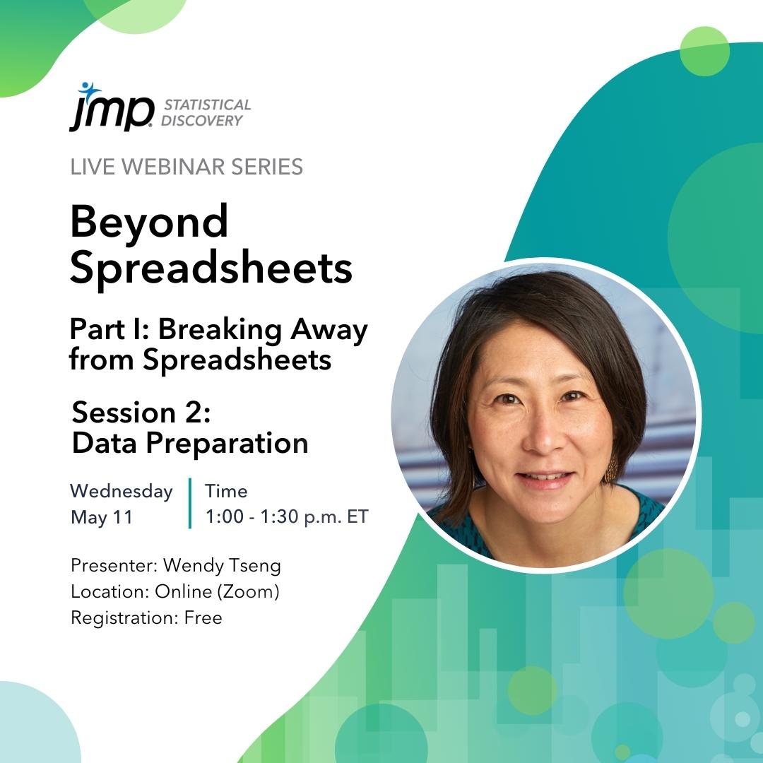 JMP_software's tweet photo. Move your analytics processes out of the average spreadsheet and into the quick, dynamic analysis and visualization tools in JMP! https://t.co/gVDrDqKcMW 

#BeyondSpreadsheets #JMP https://t.co/ALDW91nZaw