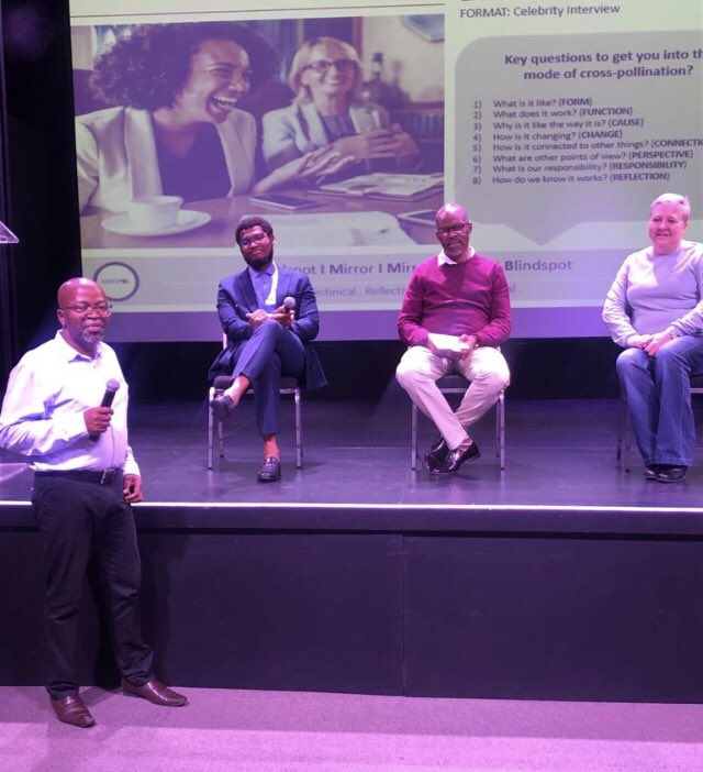 PollinatorZA's tweet photo. What a great experience we had yesterday in Pretoria East. I facilitated a half day workshop called “How to Become a Cross-Pollinator”. To make sure we get all voices in, we used some Liberating Structures. In the pic is “Celebrity Interview”
#leadership #workshop https://t.co/XmI56VkD6N