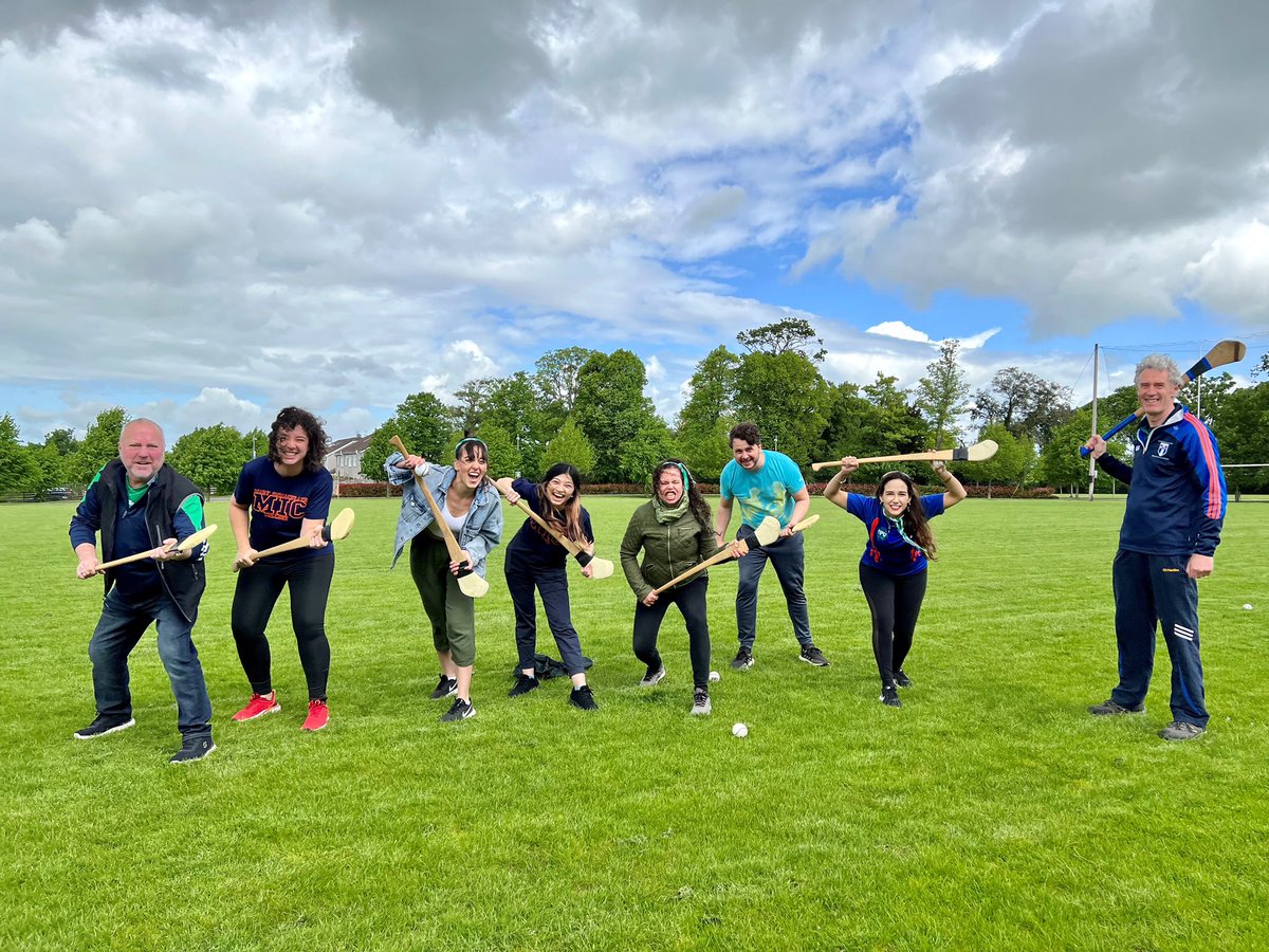 mic_intl's tweet photo. Is it hurling or the haka ? Joe Redington setting the #erasmus students straight here at @MIC_StudyAbroad Big fans of now of @LimerickCLG https://t.co/5t3kXsWfGa