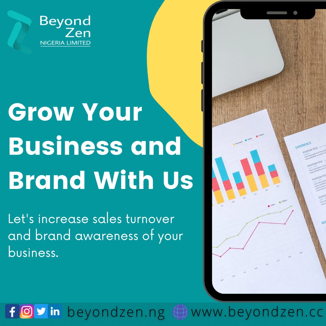 Grow your business and brand with us. 
We use all the best tools to build your website, your social media pages and promote brand services. 
Contact us today to start on this growth journey.
#beyondzennigerialtd #beyondzenng #exceedingyourexpectations #growyourbusiness #business