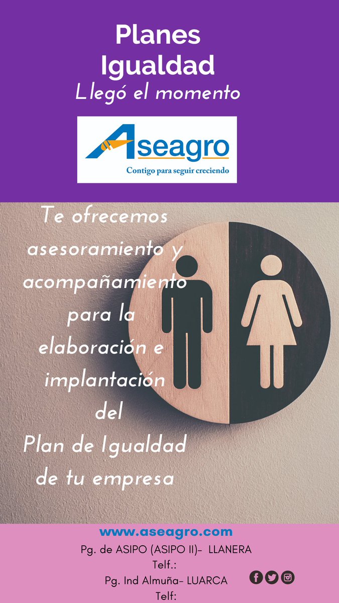 Está tu empresa en EQUILIBRIO??
El plan de igualdad marca el camino a seguir para equilibrar las condiciones laborales entre mujeres y hombres...