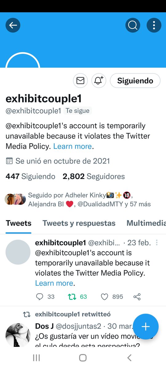 sopitaychuy's tweet photo. @exhibitcouple1 andamos buscando a esta parejita le dieron de baja su cuenta, si alguien ya encontró su nueva cuenta compartan porfa https://t.co/jw66MywbMa