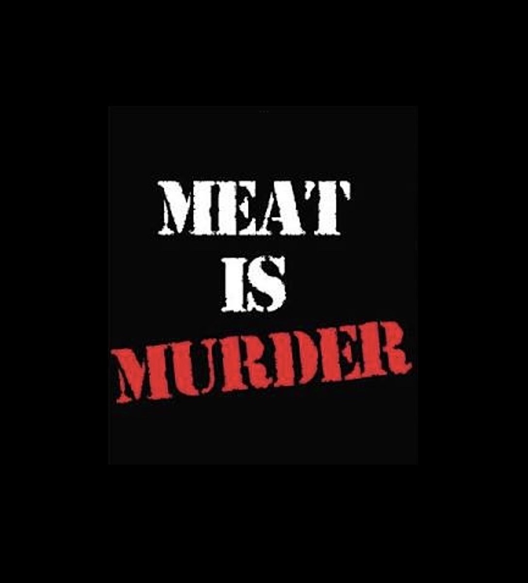 schmoozequeen's tweet image. WHAT PART OF "MEAT IS MURDER" DO YOU NOT GET?
The animal has to be killed so that you can eat his/her flesh!
#murder #Neanderthals #BecomeVegan #NoPlanetB