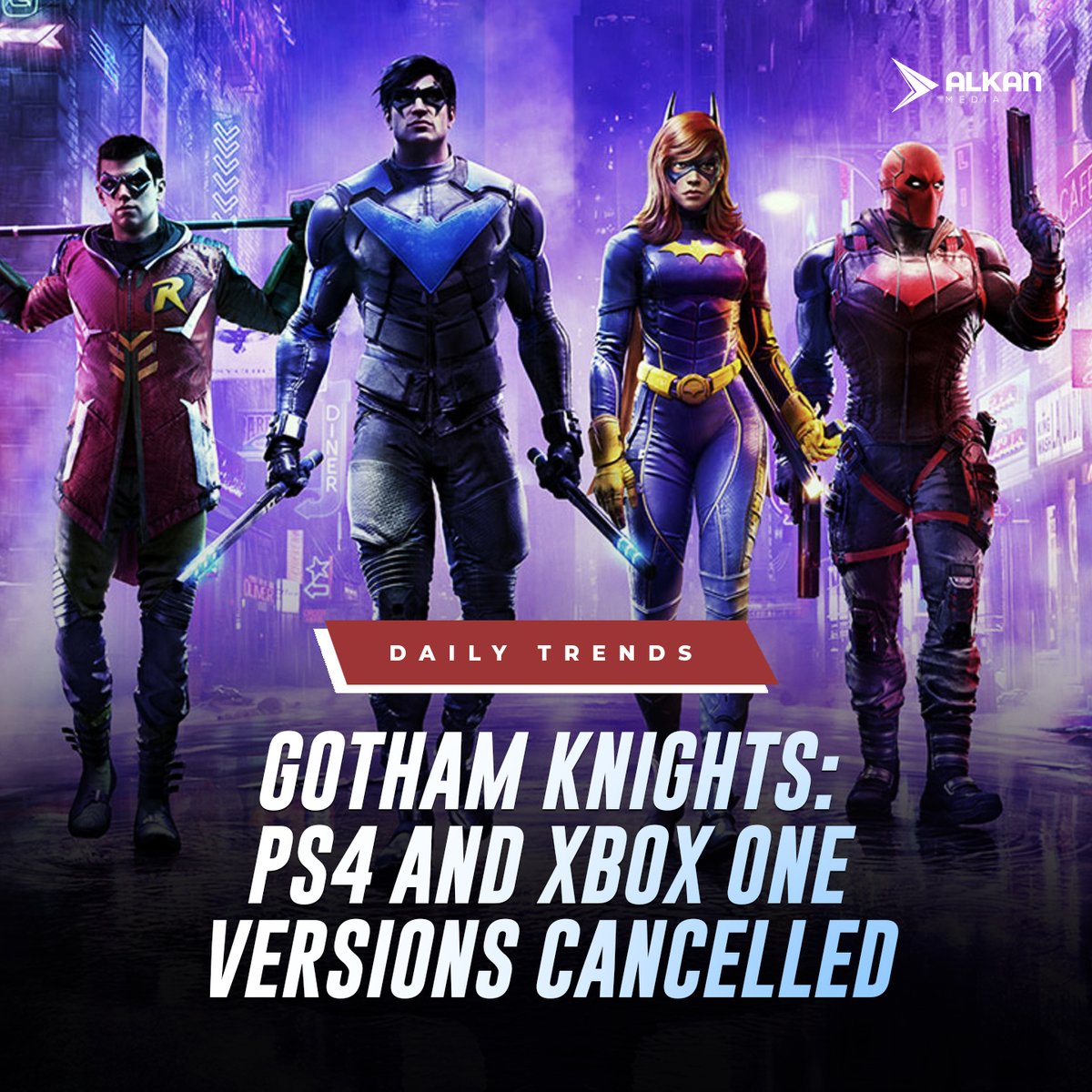 alkan_media's tweet photo. In an announcement about a new gameplay trailer today, publisher Warner Bros. Interactive included a very short note about the last-gen versions of the game no longer being released. #GothamKnights https://t.co/epiMVLW0ye