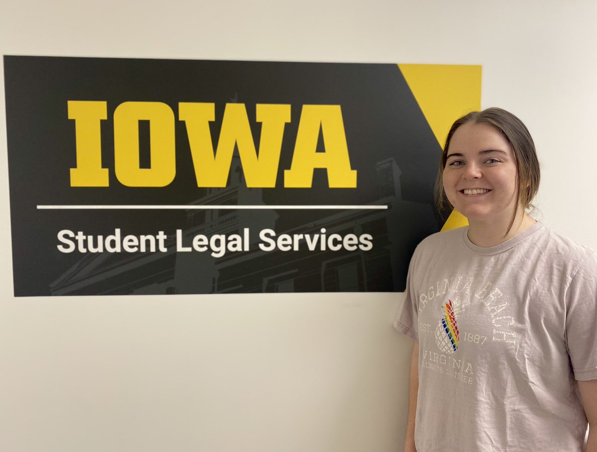 UIStudentLegal's tweet photo. We wanted to wish a happy (but sad😫) last day of work for Molly here at SLS! 
We wish you the best of luck as you continue to excel in your career, and we will miss you (and your memes) here at the office! 💛🖤 https://t.co/RWD2hoMj66