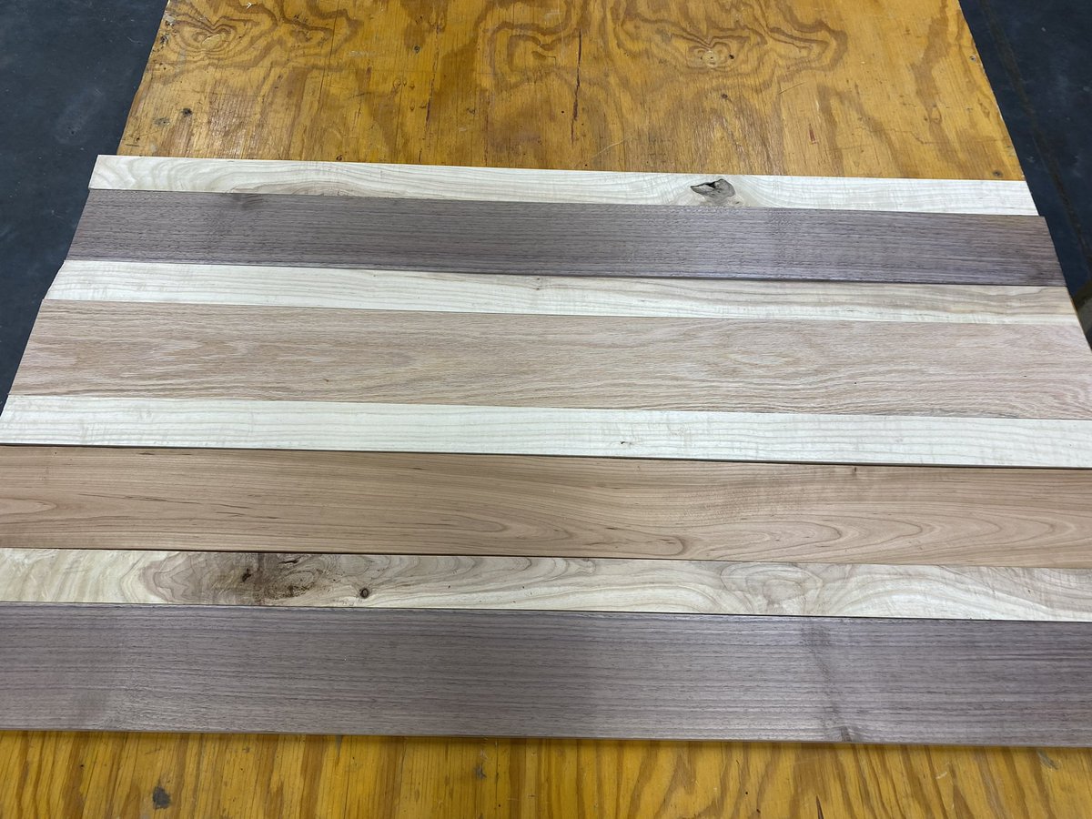 I’m designing a decorative wall for our front office out of #UrbanWood to commemorate folks who’ve bought trees through our Memorial Tree Program. There will be name plates placed on it as well. Using ash, walnut, oak and cherry so far