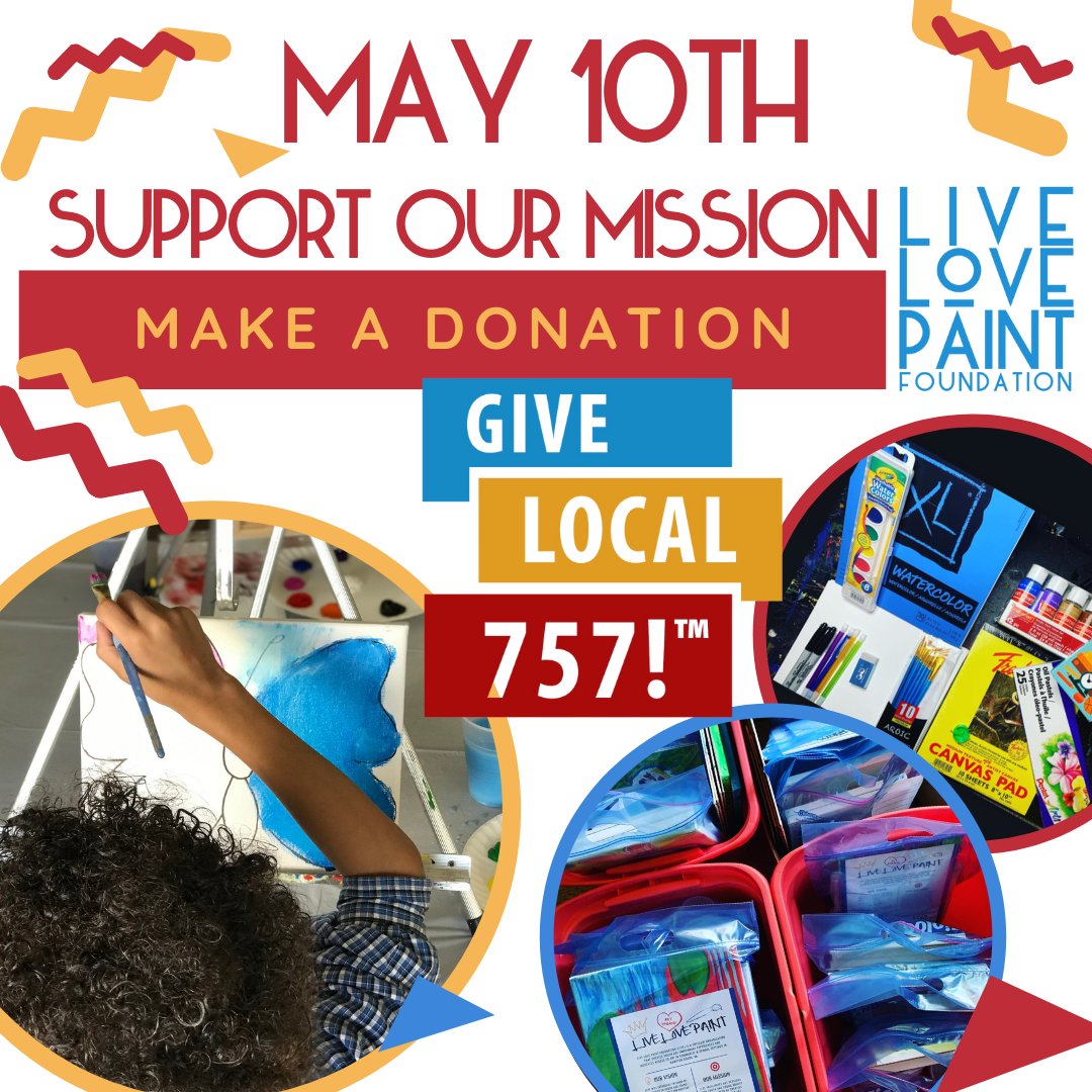 TheWriteLLC's tweet photo. TODAY @livelovepaintfoundation, we are participating in the Give Local 757! Fundraiser to raise funds so we can continue to provide art sessions with youth and young adults in need of creative interventions and/or art enrichment experiences. Please donate: https://t.co/ZyzDjHKuXa https://t.co/qQpM0tBarG