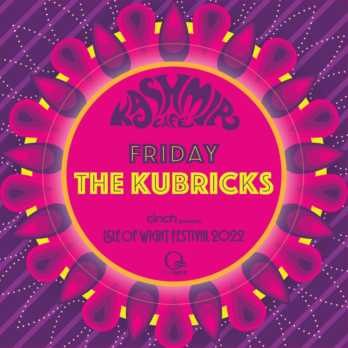 Kashmir_IW's tweet photo. Our Friday night headliner at @cinchuk presents The @IsleOfWightFest 2022, back by overwhelming popular demand, @thekubricks! #iow2022 #cinchxiow https://t.co/la1h2KuB8F