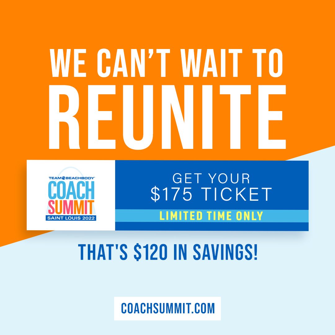 BODiBusiness411's tweet photo. We're just 2 MONTHS away from the biggest #TeamBeachbody event of the year! Don't miss our first live and in-person #CoachSummit after 2 years.
And for a limited-time only, tickets are only $175. Get yours at https://t.co/v5K5CrWxdc
#teambeachbody https://t.co/PWF6m0iFHG