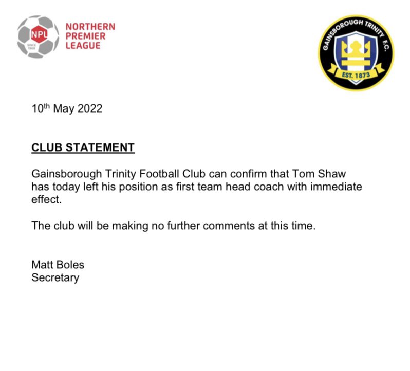 GainsTrinityFC's tweet photo. 🚨 CLUB STATEMENT 🚨 https://t.co/SpndkyPQUW