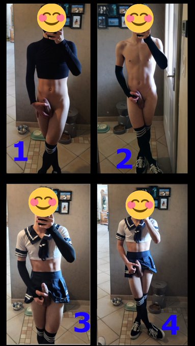 What is the best outfit? ^^ 1,2,3 or 4? #Femboy #nsfwtwt #nsfwtwtﾟ https://t.co/6vB7OGrw0t<a href="/tag/femboy"class="tags">#Femboy</a><a href="/tag/nsfwtwt"class="tags"><span>#nsfwtwt</span></a><a href="/tag/nsfwtwt%EF%BE%9F"class="tags"><span>#nsfwtwtﾟ</span></a>