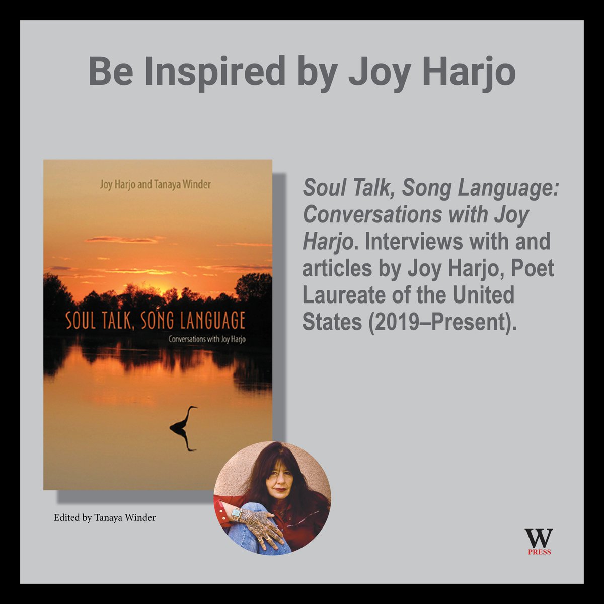 test Twitter Media - 'Soul Talk' With Joy Harjo, an interview by Michael Judge  @MJUDGE_TFP  talking about poetry, ancestral memory, and language. https://t.co/MIHwymBGYn 

Read more conversations with Joy Harjo in “Soul Talk, Song Language." Use discount code Q301 for 30% off
https://t.co/sDfuwElqPi https://t.co/z5SPev12Vm