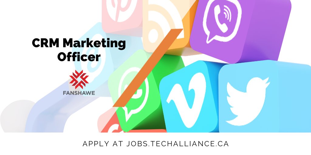 TechAlliance's tweet photo. CRM Marketing Officer wanted at @FanshaweCollege
Duties include:
➡Ensure marketing communications are consistent, effective + coordinated
➡Ensure that lead capture strategies are implemented and CRM data managed
Apply at https://t.co/4RrW7TG5ez
#TechAllianceJobs #LdnOntJobs https://t.co/evKyaHwAlU