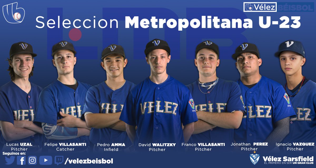 ⚾️SIETE de nuestros jugadores para la Metro U23 (<a href="/lmbeisbol/">LMB Béisbol Arg.</a> ) 💪💙 

Lucas Uzal 
Felipe Villasanti (<a href="/Felivilla9/">Felipe villasanti</a> )
Pedro Amma (<a href="/Pedroamma/">Pedro Amma</a> )
David Walitzky (<a href="/davidwalitzky/">David</a> )
Franco Villasanti 
Jonathan Pérez
Ignacio Vázquez (<a href="/N4cho16/">NV</a> )