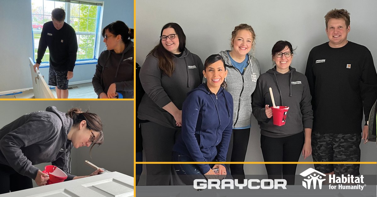 Graycor_Inc's tweet photo. On Friday, May 6th Graycor’s HR team volunteered with Habitat for Humanity to renovate a home in West Chicago. As you can see, the team really enjoyed their time volunteering! #HabitatForHumanity #Volunteer #Community #BuildingSomethingMore https://t.co/EOUVt25heI