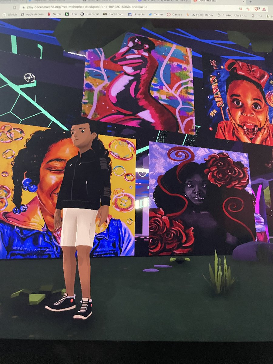 minnetDAO's tweet photo. The metaverse expands the reach of artists, especially those with digital art. We were able to host 5 artists in the metaverse. One of these artists (@StudioMoonSis) had work in-person and in the metaverse 🔥 https://t.co/OW2IFRLFtx
