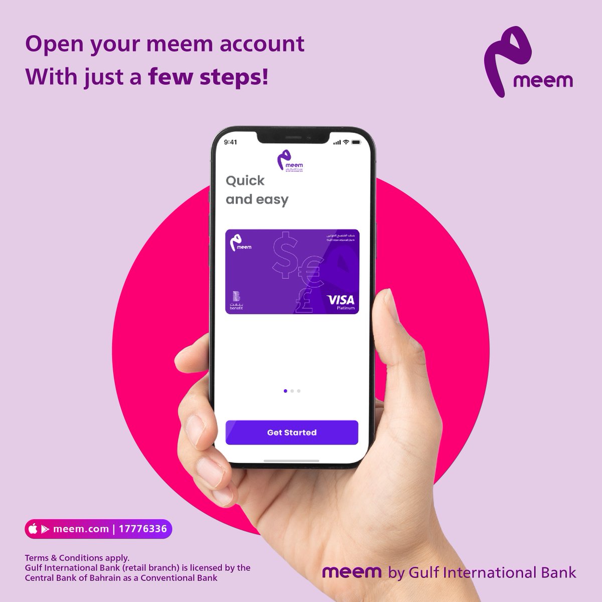 meemBH's tweet photo. In just a few easy steps

Open your 3-in-1 account now at #meem, wherever you are!

3-in-1 account

- Current account
- Savings account
- Multicurrency account

Open your account today!https://t.co/4dYsmcdWMB  

Or call us: 17776336 https://t.co/tr3lmGcVWt