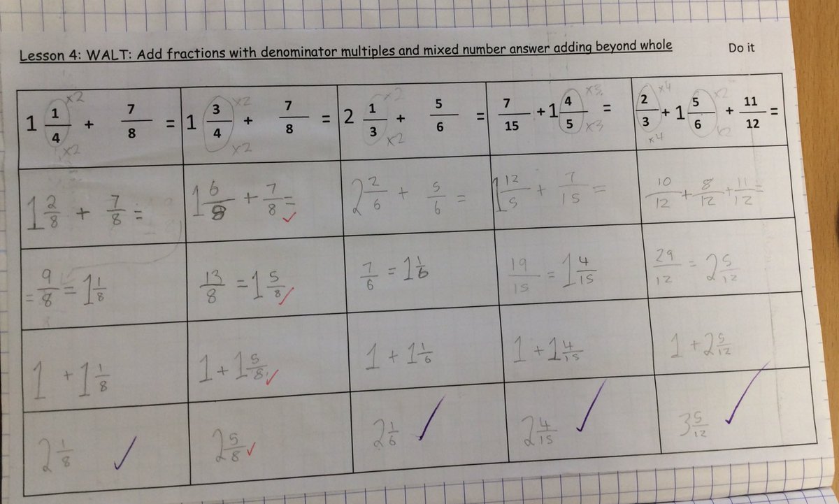 JORPS_1's tweet photo. Last week, #JORPSYear5 were learning to add fractions. Here are some examples of our learning challenges. Next we will learn how to subtract fraction.#candomaths https://t.co/PCXfbYguu8