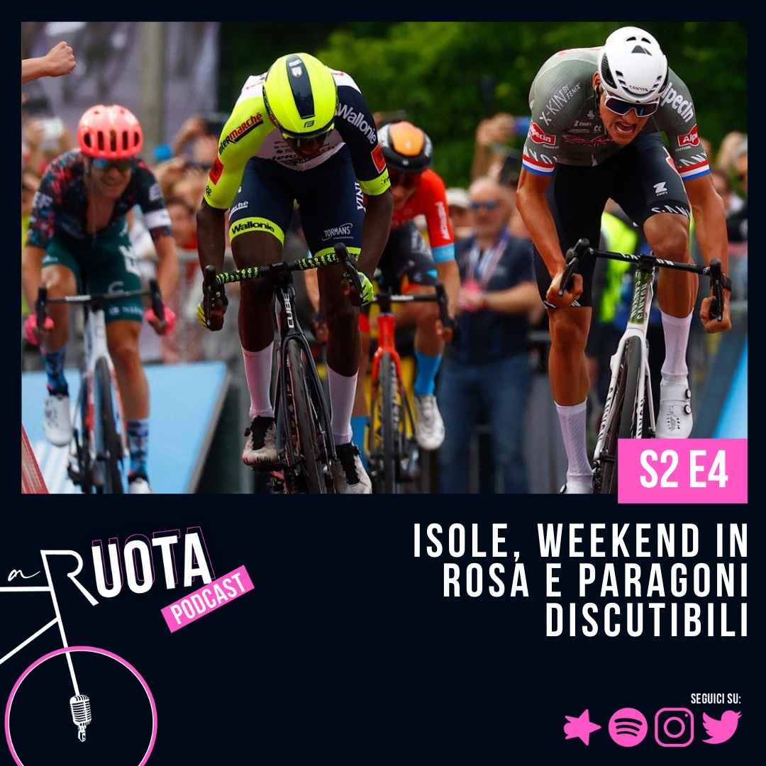 ARuotaPodcast's tweet photo. Nella quarta puntata della seconda stagione di A Ruota:
- sketch televisivi straordinari, ma a qualcuno non fanno ridere
- il #GiroDItalia scandisce il tempo delle nostre giornate
- qual è il miglior paragone ciclista -  calciatore? E perché proprio #vanderpoel - #haaland 
#Giro https://t.co/FjvxyWoDkC