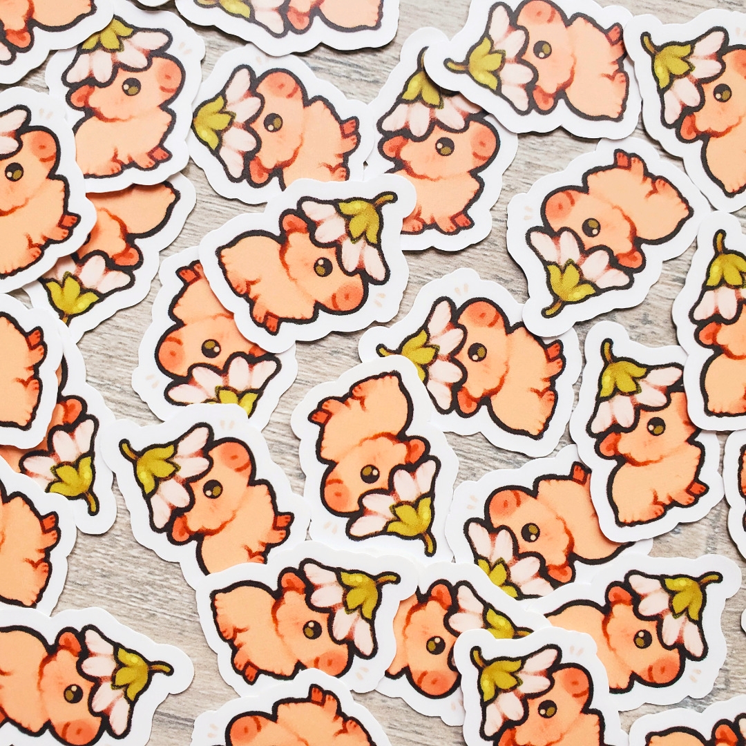 「mini flower capybara stickers! 🌼 」|Spicymochiのイラスト