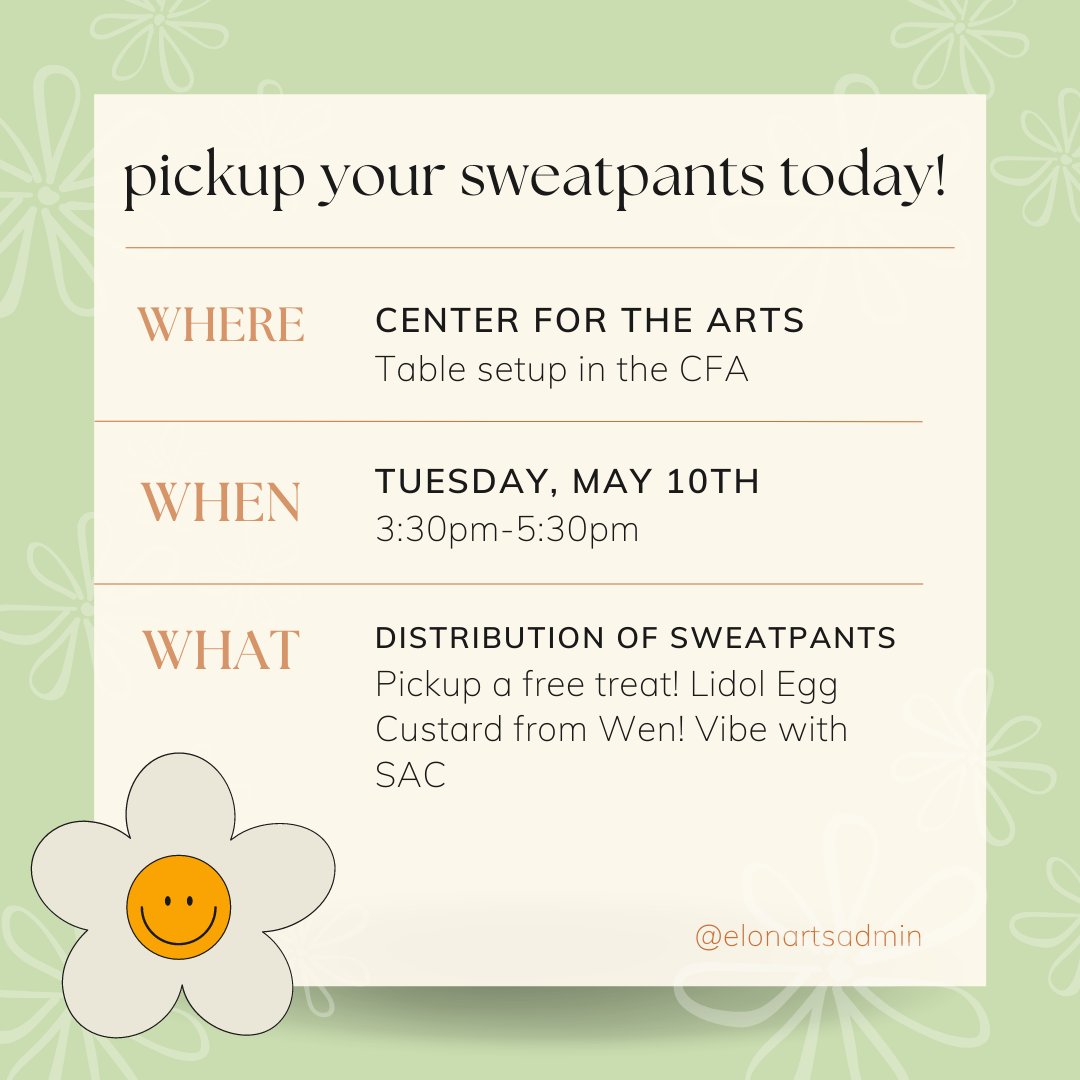 Today!!! Get your sweatpants if you ordered them!