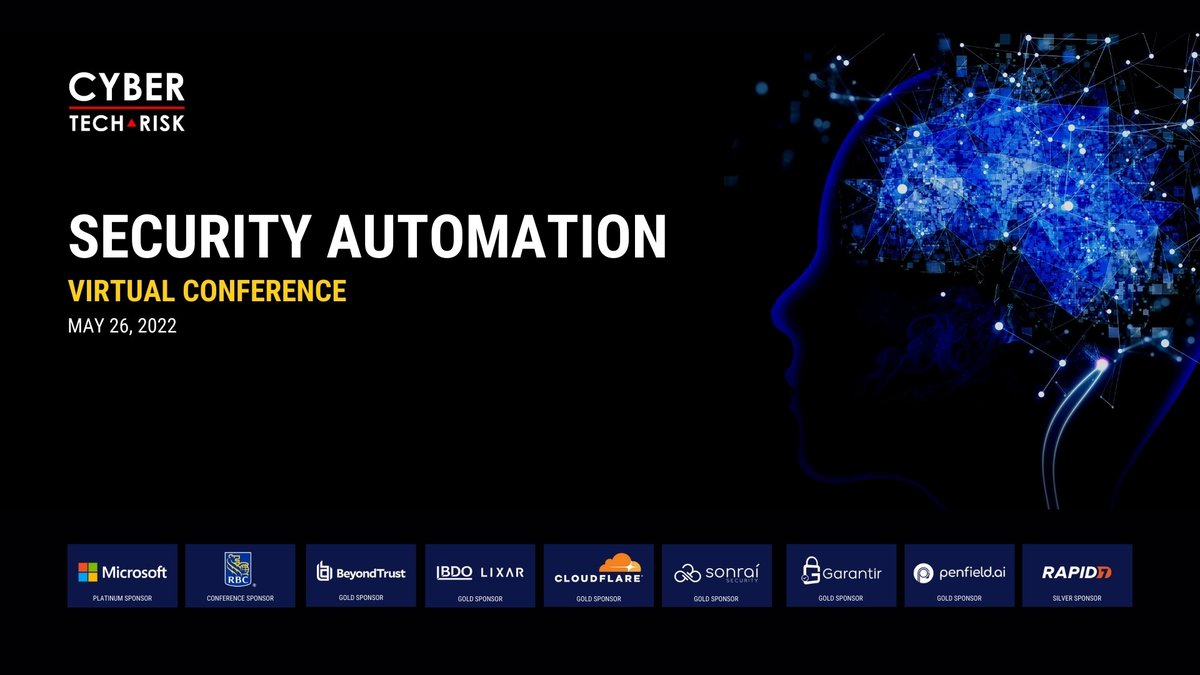 We are a proud sponsor of the <a href="/CyberTechRisk/">Cyber Tech & Risk</a> #Security Automation Conference.

This is your chance to hear from our CEO &amp; Co-Founder, Tahseen, about taking your #automation journey the extra mile.

Registration is free, but space is limited!

hub.cybertechrisk.com/event/188d7177…
#secops