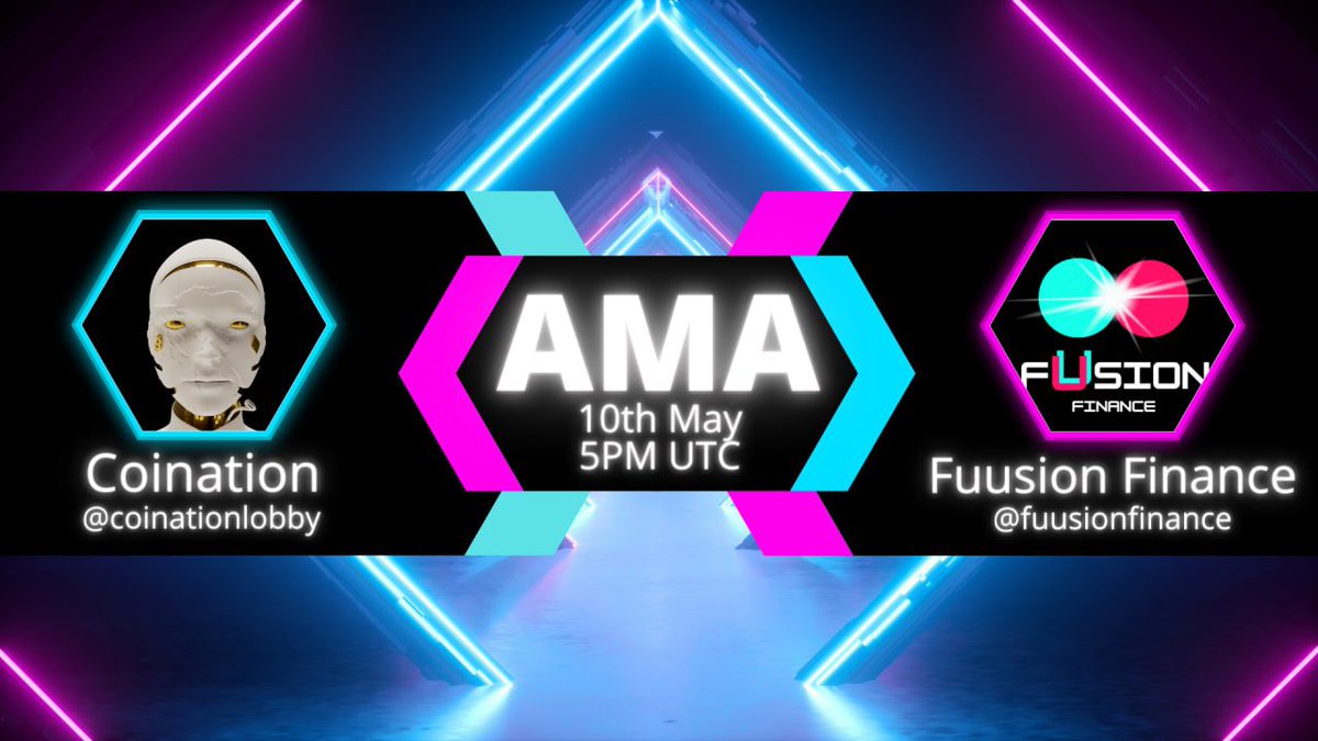 coinationX's tweet photo. 🚨AMA today with @Fuusion_finance 🚨

🔴 When: May 10 2022 - 5PM UTC
🔴 Where: https://t.co/xROR06QOie
🔴 Giveaway: 10 WL Spots during the AMA 🎁

Join and be a part of it! 👆🏼

#100xgem #ama #fuusionwarrior https://t.co/BoeLbUL4sJ